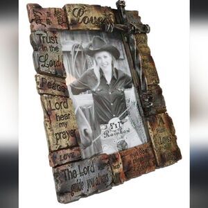 Rustic Western Christian Holy Bible Scripture Words of Encouragement frame